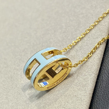 [Renovia Jewelry]POP H LIGHT BLUE NECKLACE