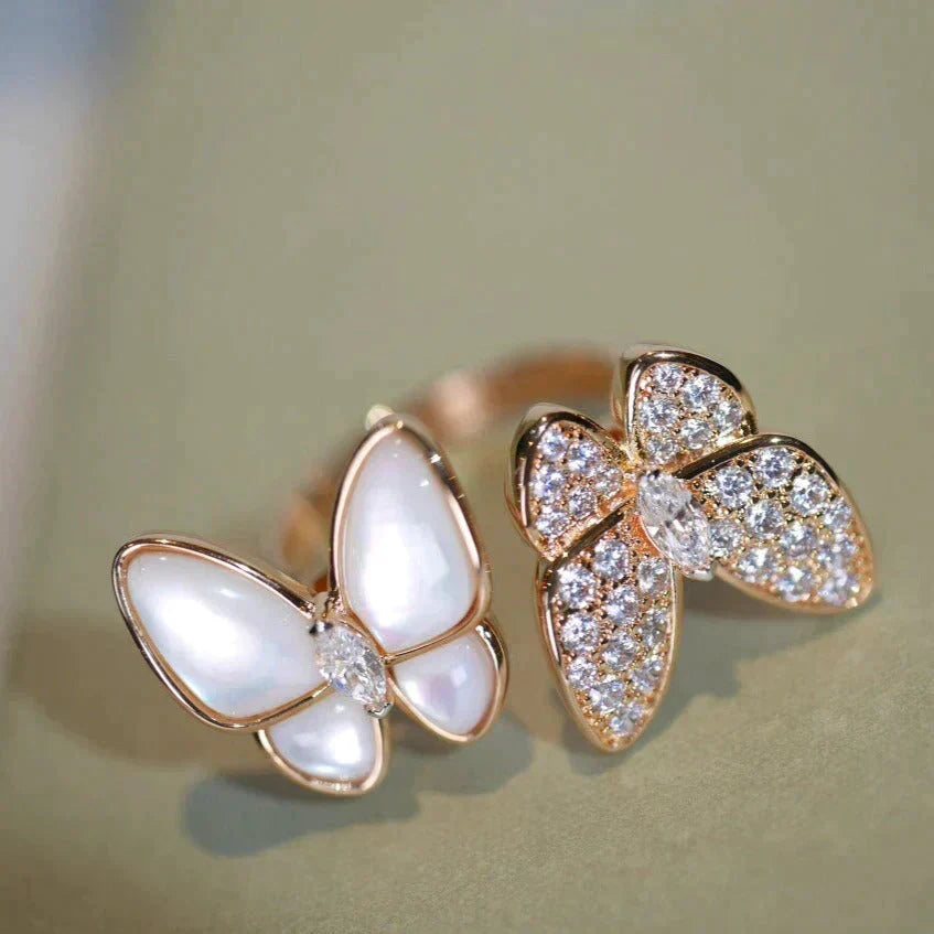 [Renovia Jewelry]TWIN BUTTERFLY DIAMOND MOP RING