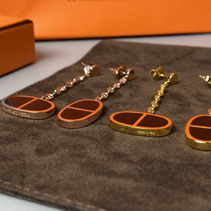 [Renovia Jewelry]CHAINE VERSO BLACK CERAMIC EARRINGS