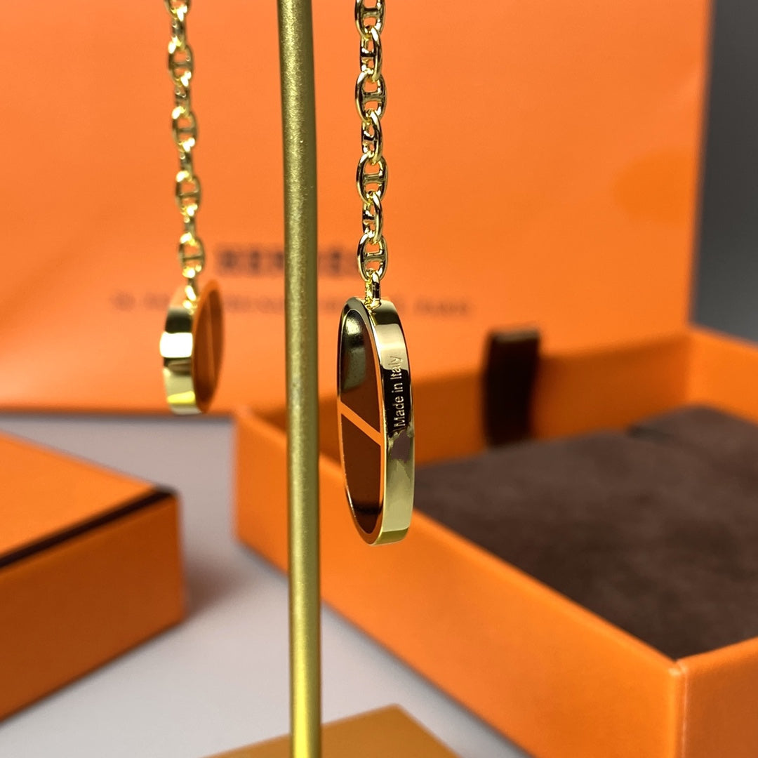 [Renovia Jewelry]CHAINE VERSO BLACK CERAMIC EARRINGS