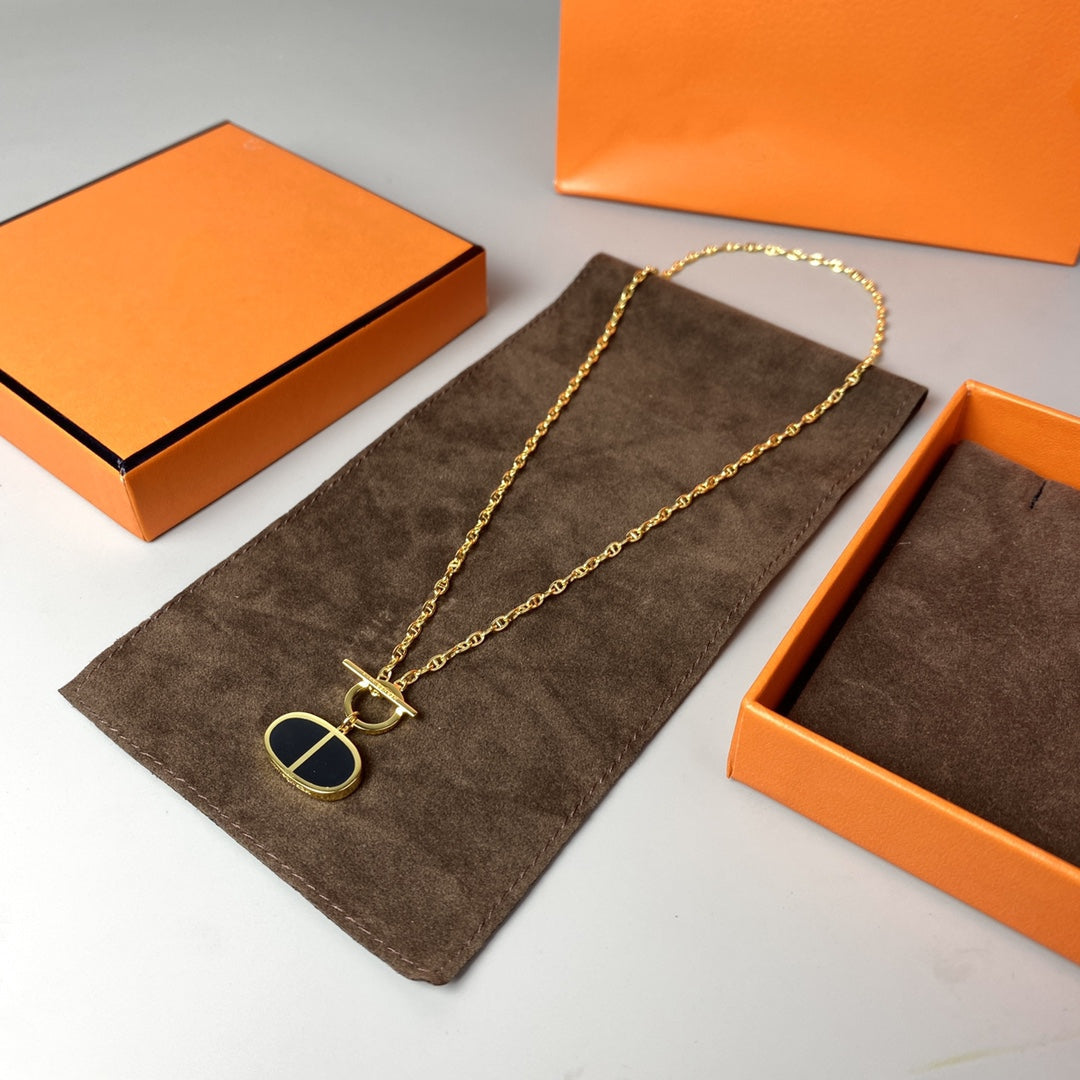 [Renovia Jewelry]CHAINE VERSO BLACK CERAMIC NECKLACE