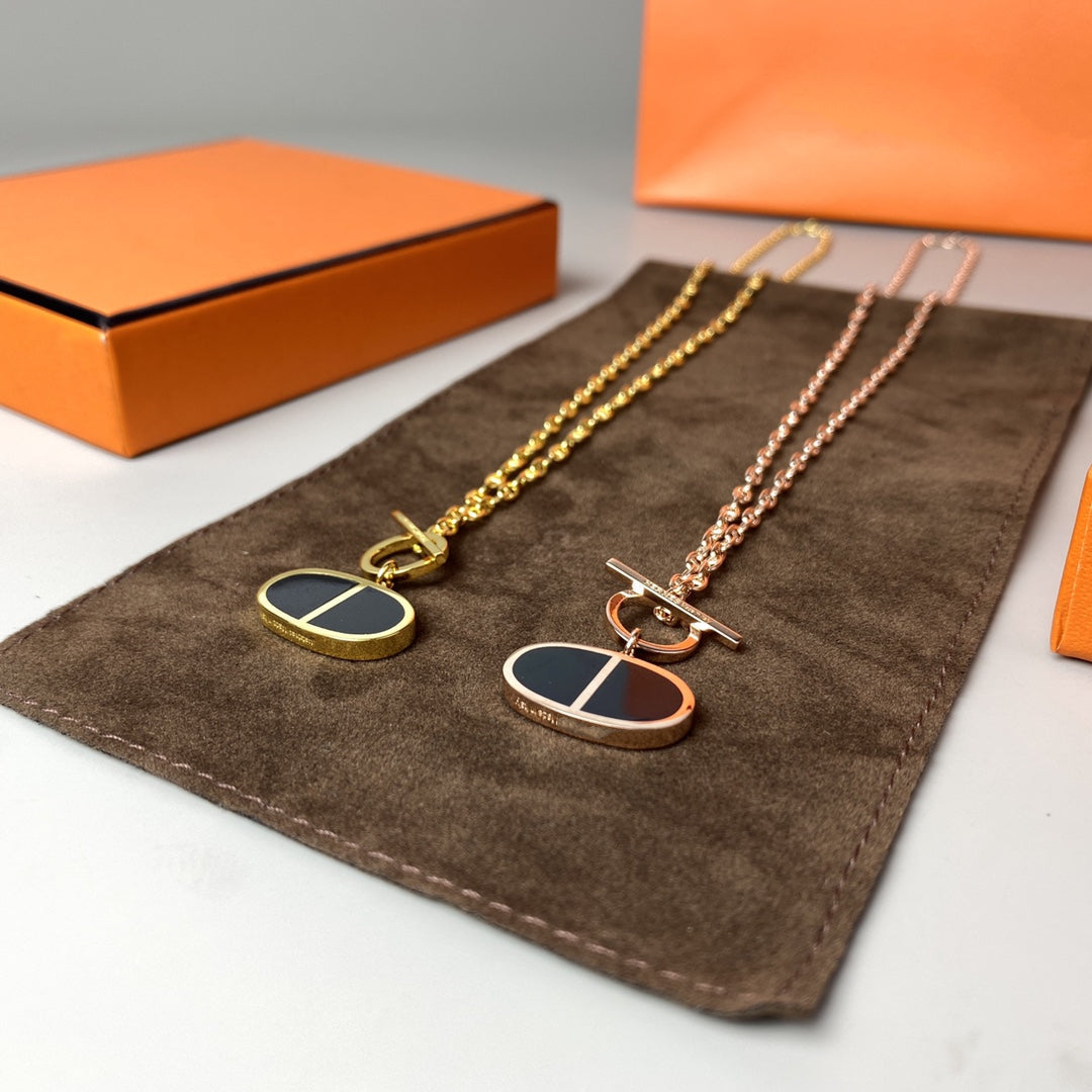 [Renovia Jewelry]CHAINE VERSO BLACK CERAMIC NECKLACE