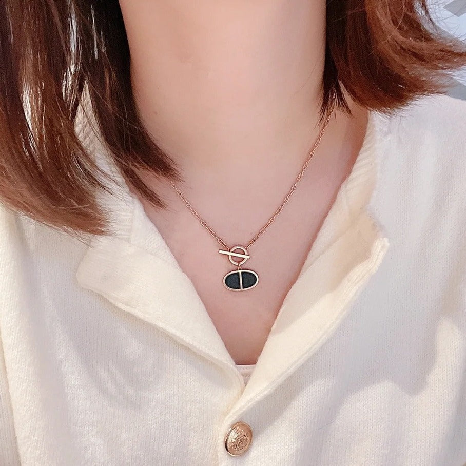 [Renovia Jewelry]CHAINE VERSO BLACK CERAMIC NECKLACE