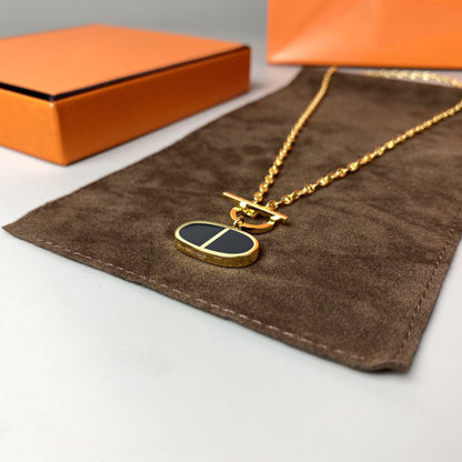 [Renovia Jewelry]CHAINE VERSO BLACK CERAMIC NECKLACE