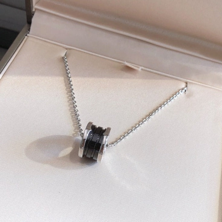 [Renovia Jewelry]ZERO 1 BLACK CERAMIC SILVER NECKLACE
