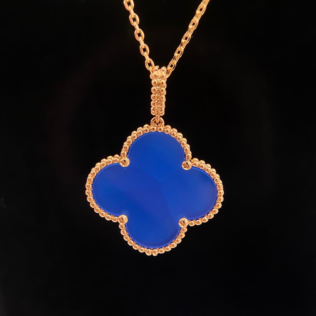 [Renovia Jewelry]CLOVER 25MM NECKLACE TURQUOISE ROSE GOLD