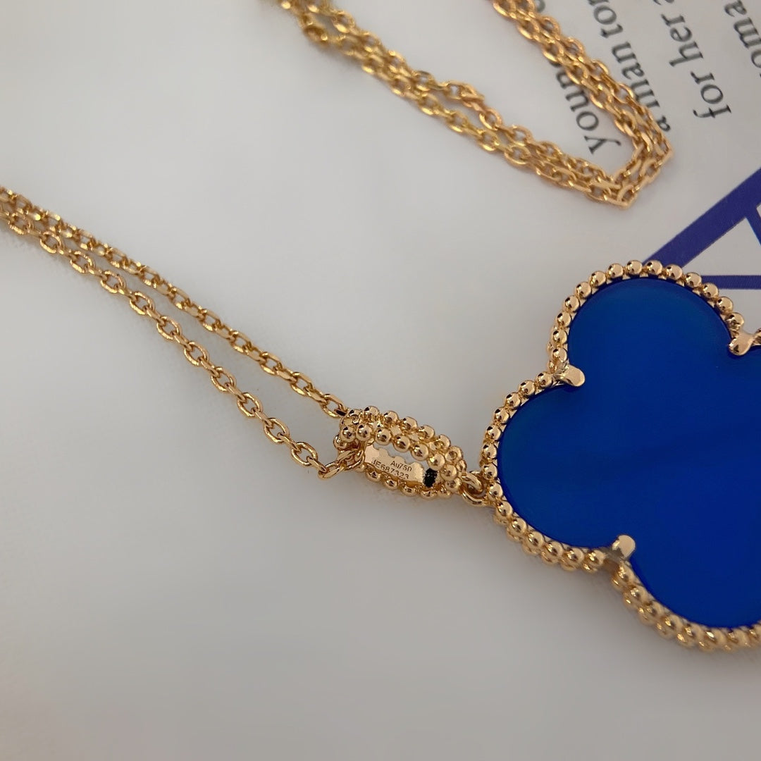 [Renovia Jewelry]CLOVER 25MM NECKLACE TURQUOISE ROSE GOLD