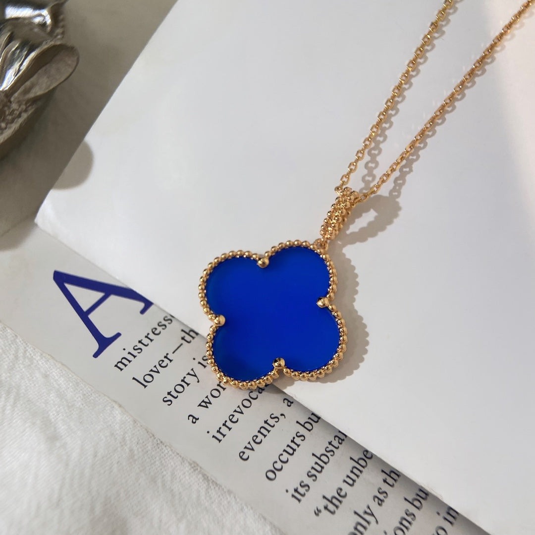 [Renovia Jewelry]CLOVER 25MM NECKLACE TURQUOISE ROSE GOLD