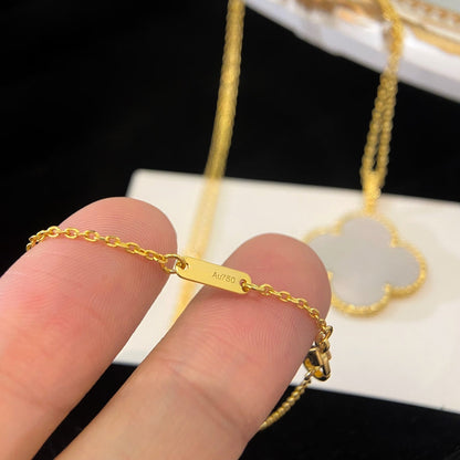 [Renovia Jewelry]CLOVER 25MM MOP LARGE PENDANT NECKLACE