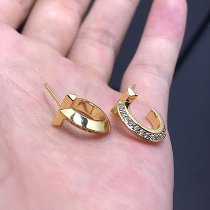 [Renovia Jewelry]T HOOP DIAMOND EARRINGS