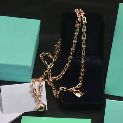 [Renovia Jewelry]HARDWEAR PINK GOLD WRAP NECKLACE