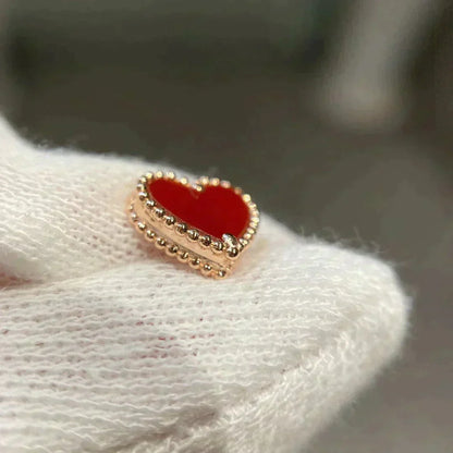 [Renovia Jewelry]HEART CARNELIAN STUD EARRINGS