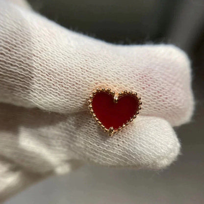 [Renovia Jewelry]HEART CARNELIAN STUD EARRINGS