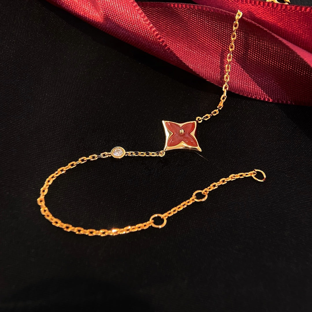 [Renovia Jewelry]COLOR STAR CARNELIAN PINK GOLD DIAMOND BRACELET