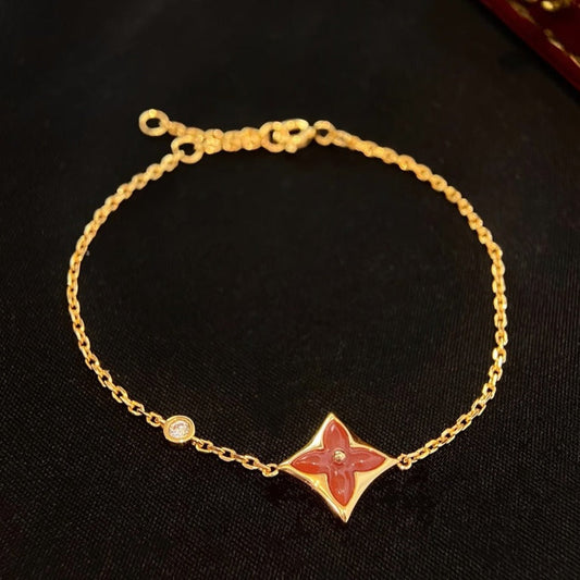 [Renovia Jewelry]COLOR STAR CARNELIAN PINK GOLD DIAMOND BRACELET