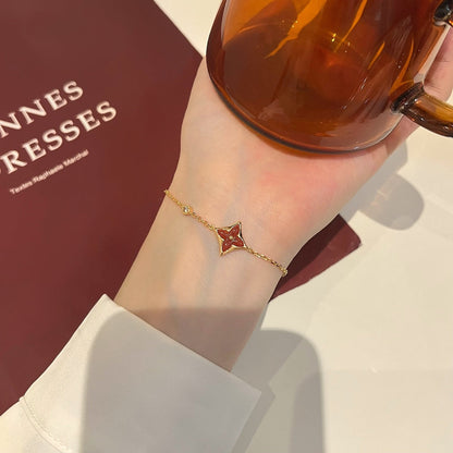[Renovia Jewelry]COLOR STAR CARNELIAN PINK GOLD DIAMOND BRACELET