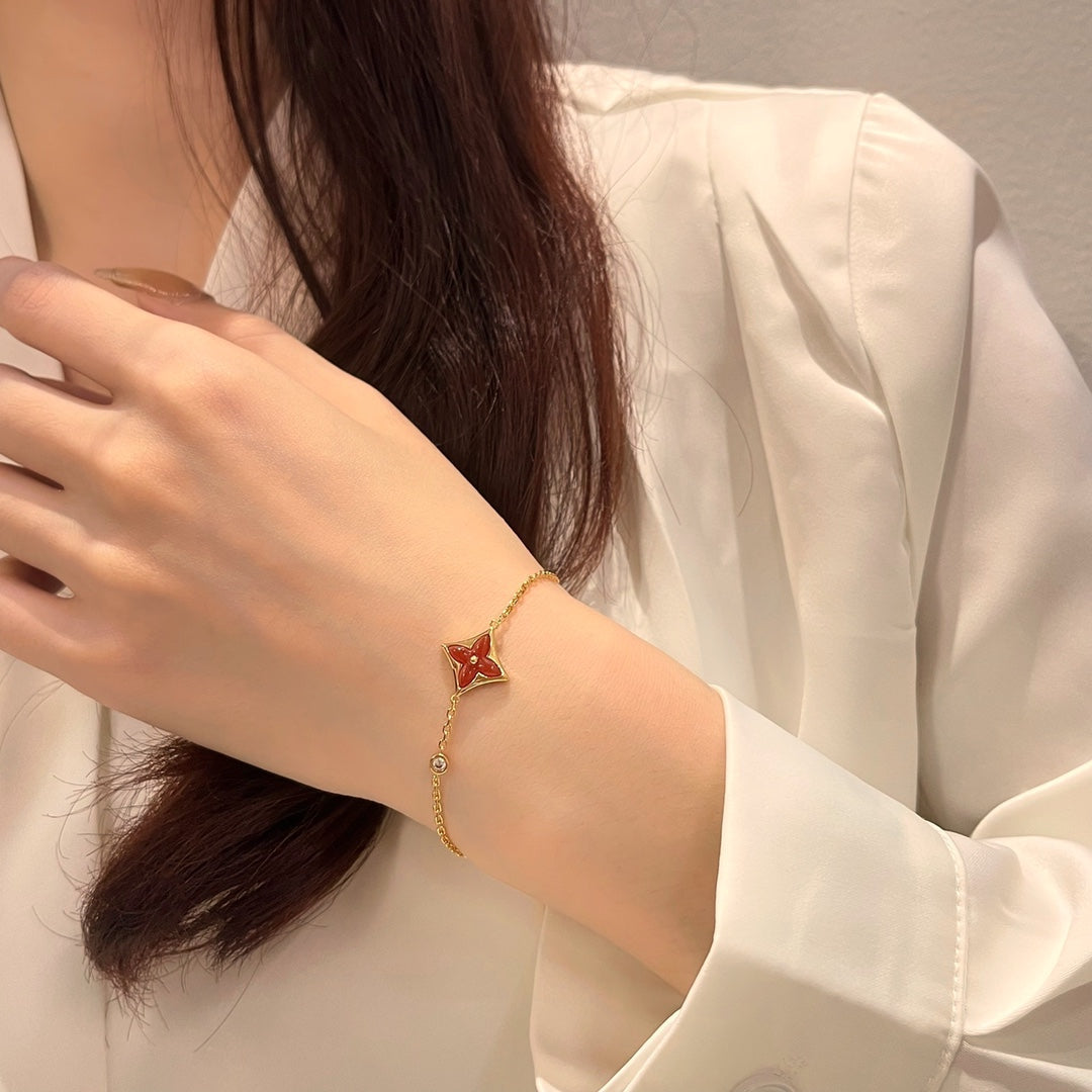 [Renovia Jewelry]COLOR STAR CARNELIAN PINK GOLD DIAMOND BRACELET