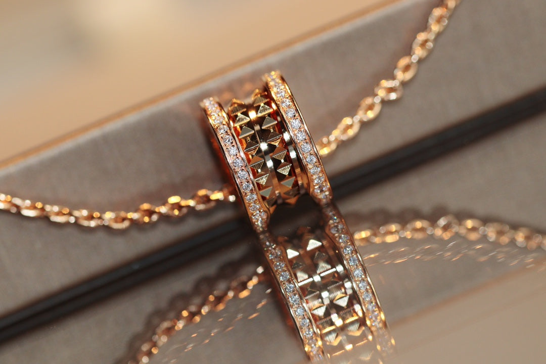 [Renovia Jewelry]ZERO 1 ROCK PEDANT PINK GOLD NECKLACE