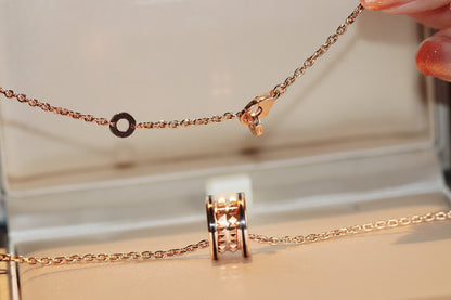 [Renovia Jewelry]ZERO 1 ROCK PEDANT PINK GOLD BLACK NECKLACE