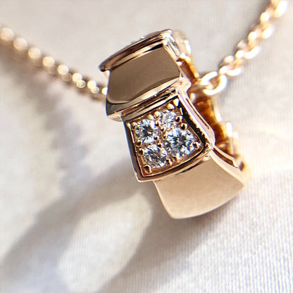 [Renovia Jewelry]SERPENTI PEDANT DIAMOND PINK GOLD NECKLACE