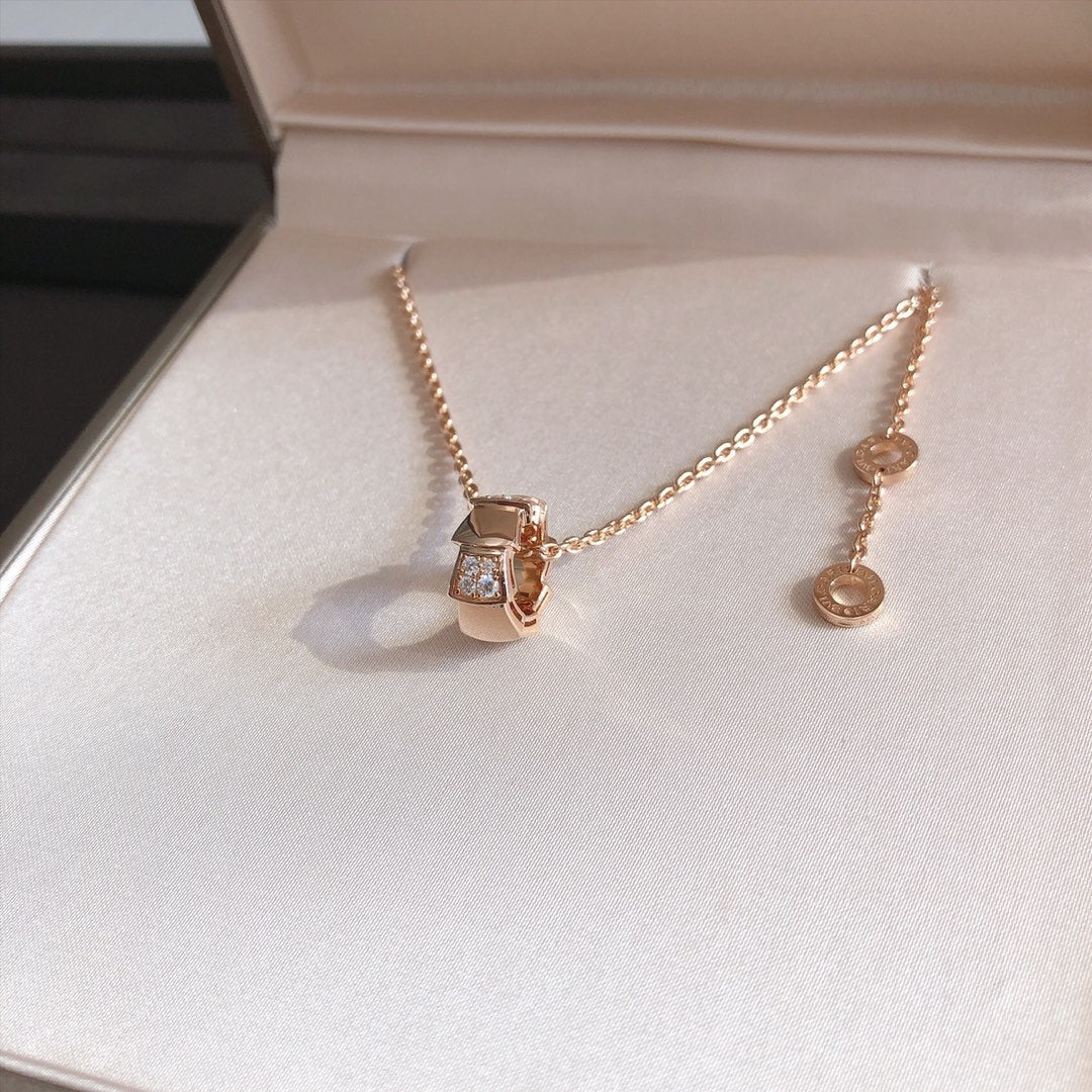 [Renovia Jewelry]SERPENTI PEDANT DIAMOND PINK GOLD NECKLACE