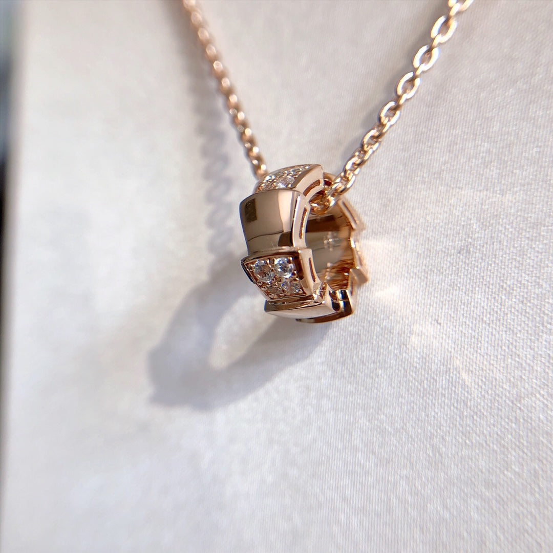 [Renovia Jewelry]SERPENTI PEDANT DIAMOND PINK GOLD NECKLACE