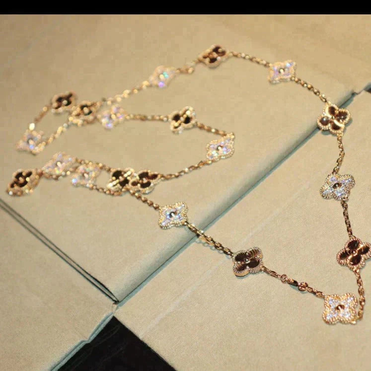 [Renovia Jewelry]CLOVER 20 MOTIFS LASER DIAMOND NECKLACE