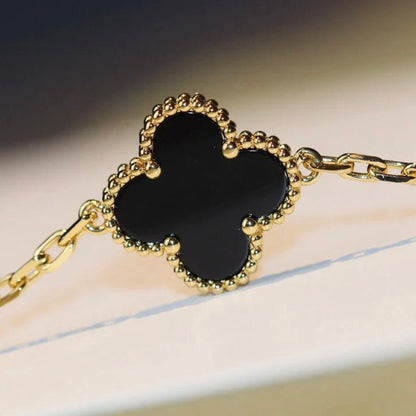 [Renovia Jewelry]CLOVER 20 MOTIFS ONYX NECKLACE