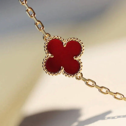 [Renovia Jewelry]CLOVER 20 MOTIFS CARNELIAN NECKLACE