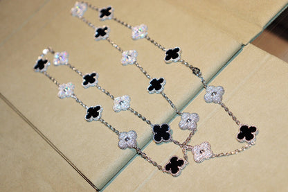 [Renovia Jewelry]CLOVER 20 MOTIFS ONYX DIAMOND SILVER