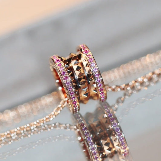 [Renovia Jewelry]ZERO 1 ROCK PINK GOLD PINK DIAMOND NECKLACE