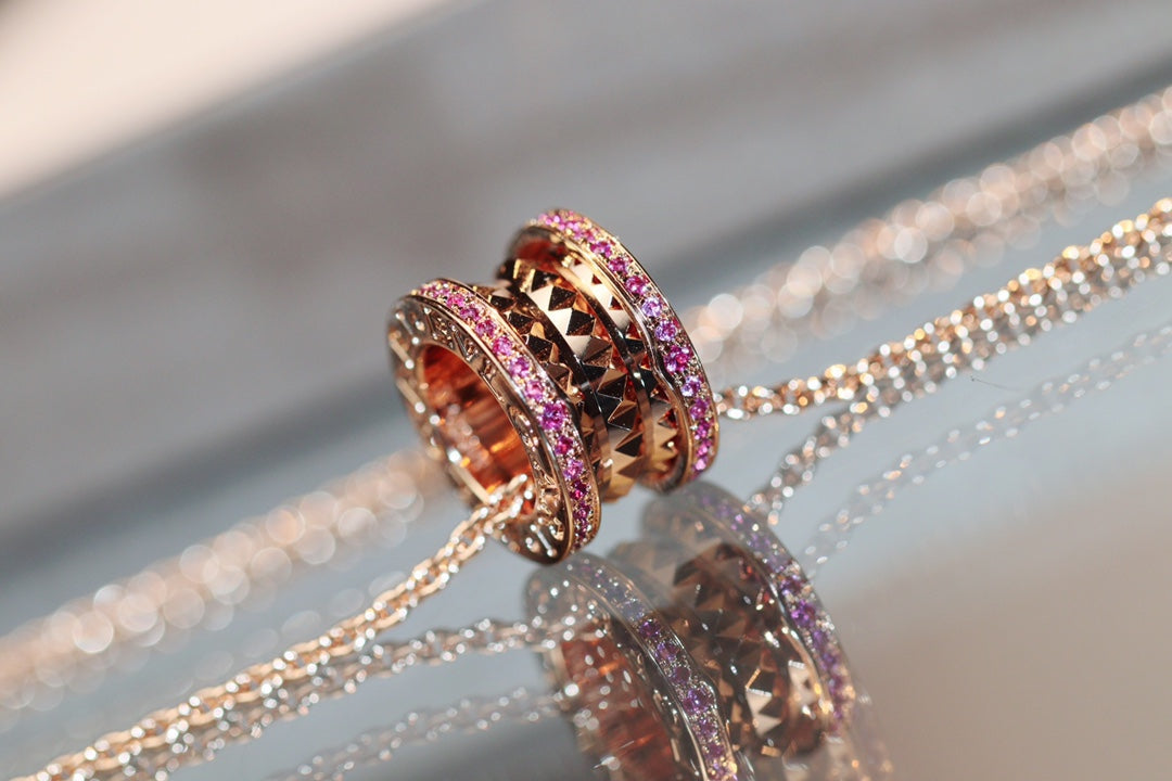 [Renovia Jewelry]ZERO 1 ROCK PINK GOLD PINK DIAMOND NECKLACE