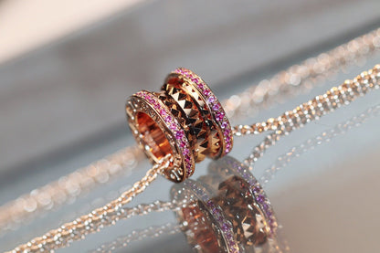 [Renovia Jewelry]ZERO 1 ROCK PINK GOLD PINK DIAMOND NECKLACE