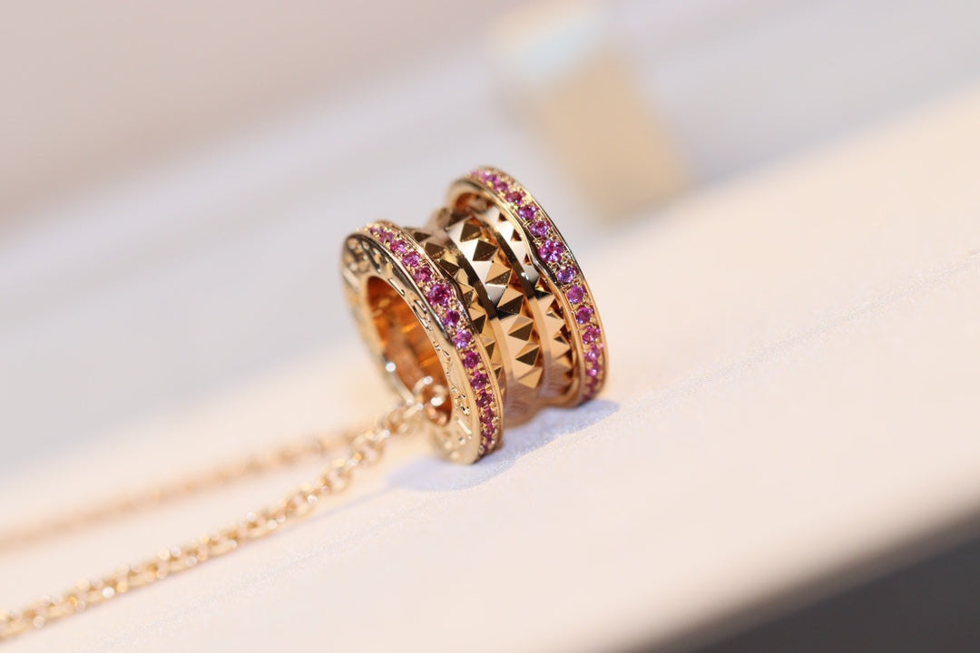[Renovia Jewelry]ZERO 1 ROCK PINK GOLD PINK DIAMOND NECKLACE