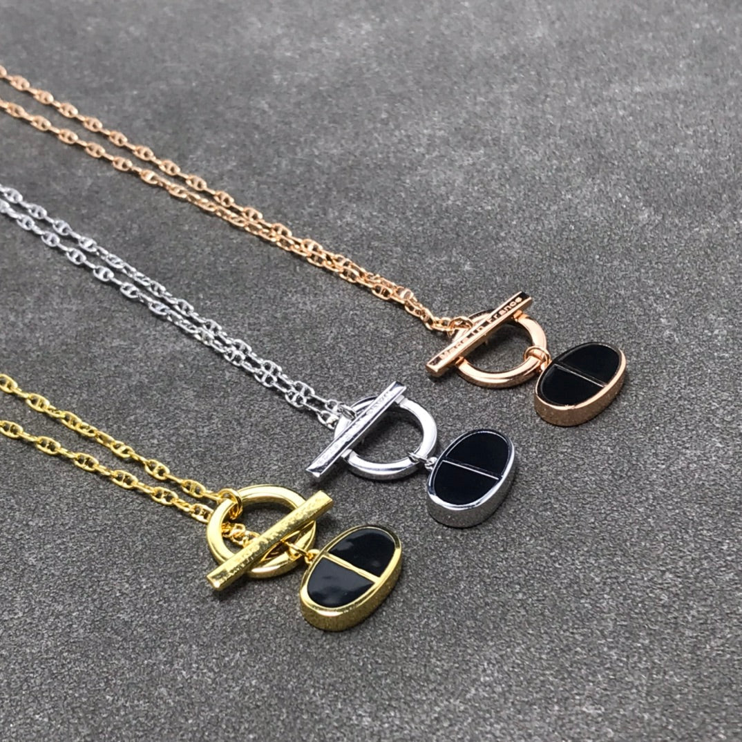 [Renovia Jewelry]CHAINE VERSO BLACK CERAMIC  NECKLACE