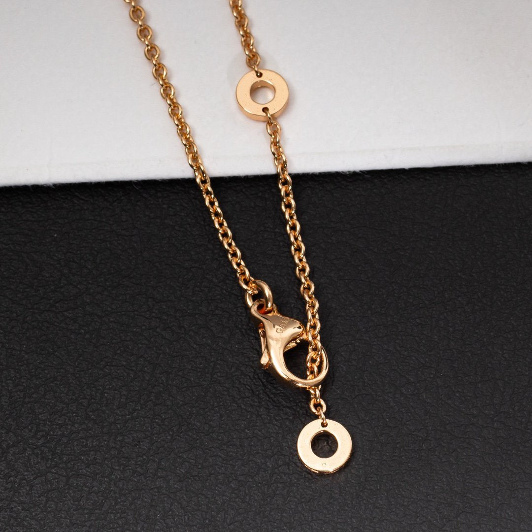 [Renovia Jewelry]ZERO 1 WHITE CERAMIC PINK GOLD DIAMOND NECKLACE