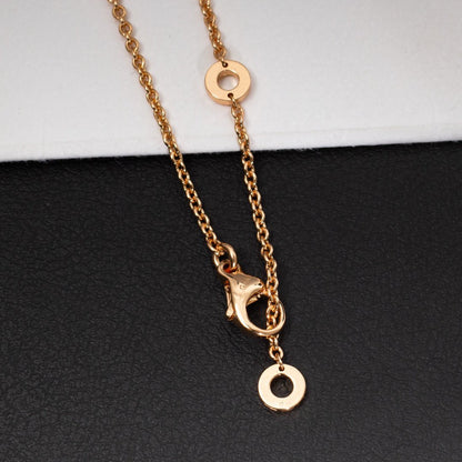 [Renovia Jewelry]ZERO 1 WHITE CERAMIC PINK GOLD DIAMOND NECKLACE