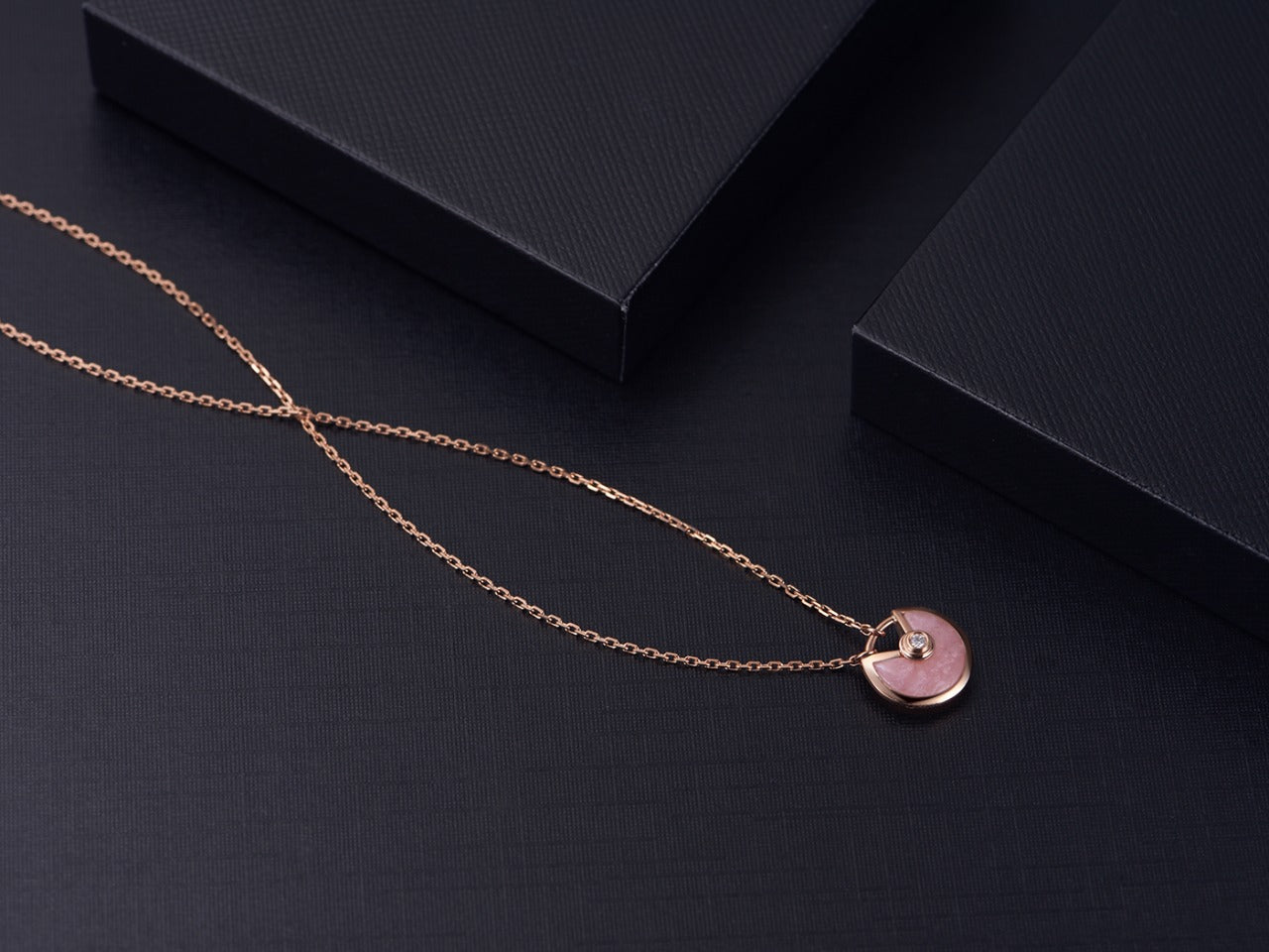 [Renovia Jewelry]AMULETTE ROSE GOLD PINK MOP NECKLACE