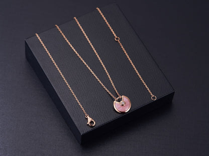 [Renovia Jewelry]AMULETTE ROSE GOLD PINK MOP NECKLACE