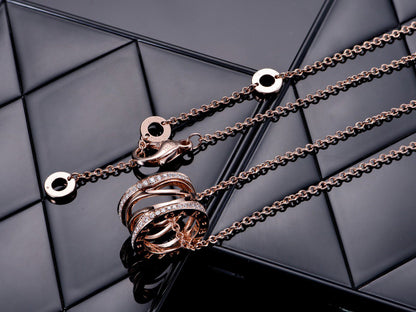 [Renovia Jewelry]ZERO 1 PINK GOLD DIAMOND OPEN NECKLACE