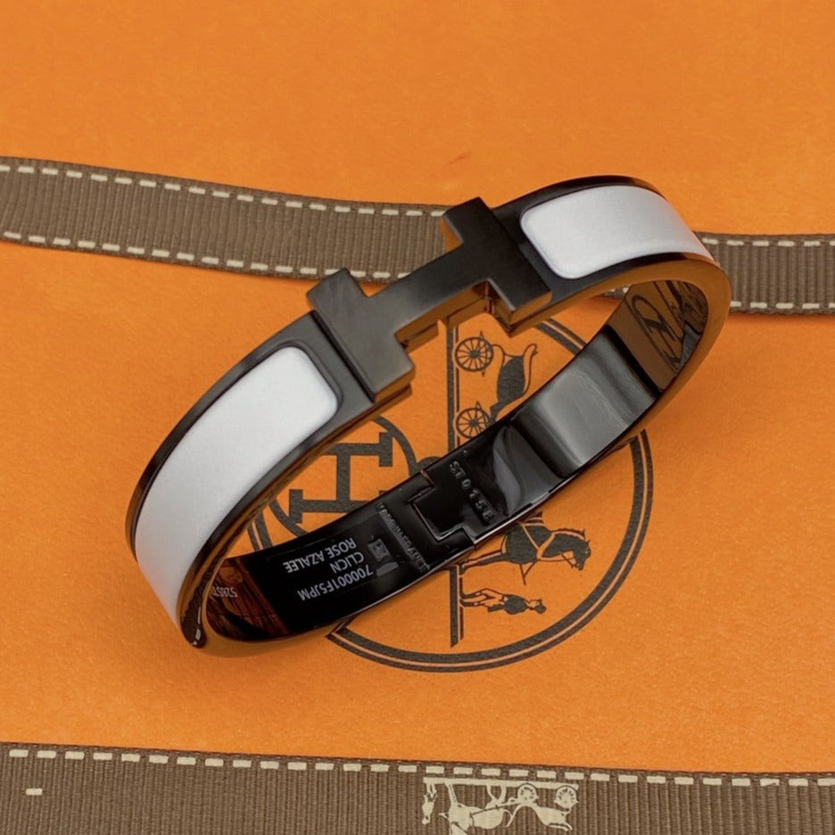 [Renovia Jewelry]H BRACELET 12MM BLACK WHITE CERAMIC