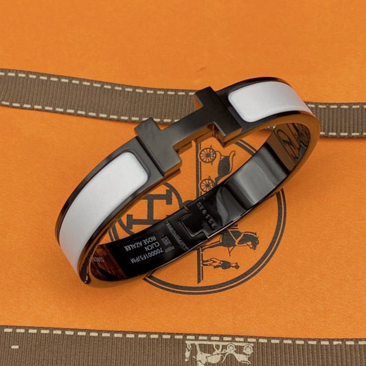 [Renovia Jewelry]H BRACELET 12MM BLACK WHITE CERAMIC