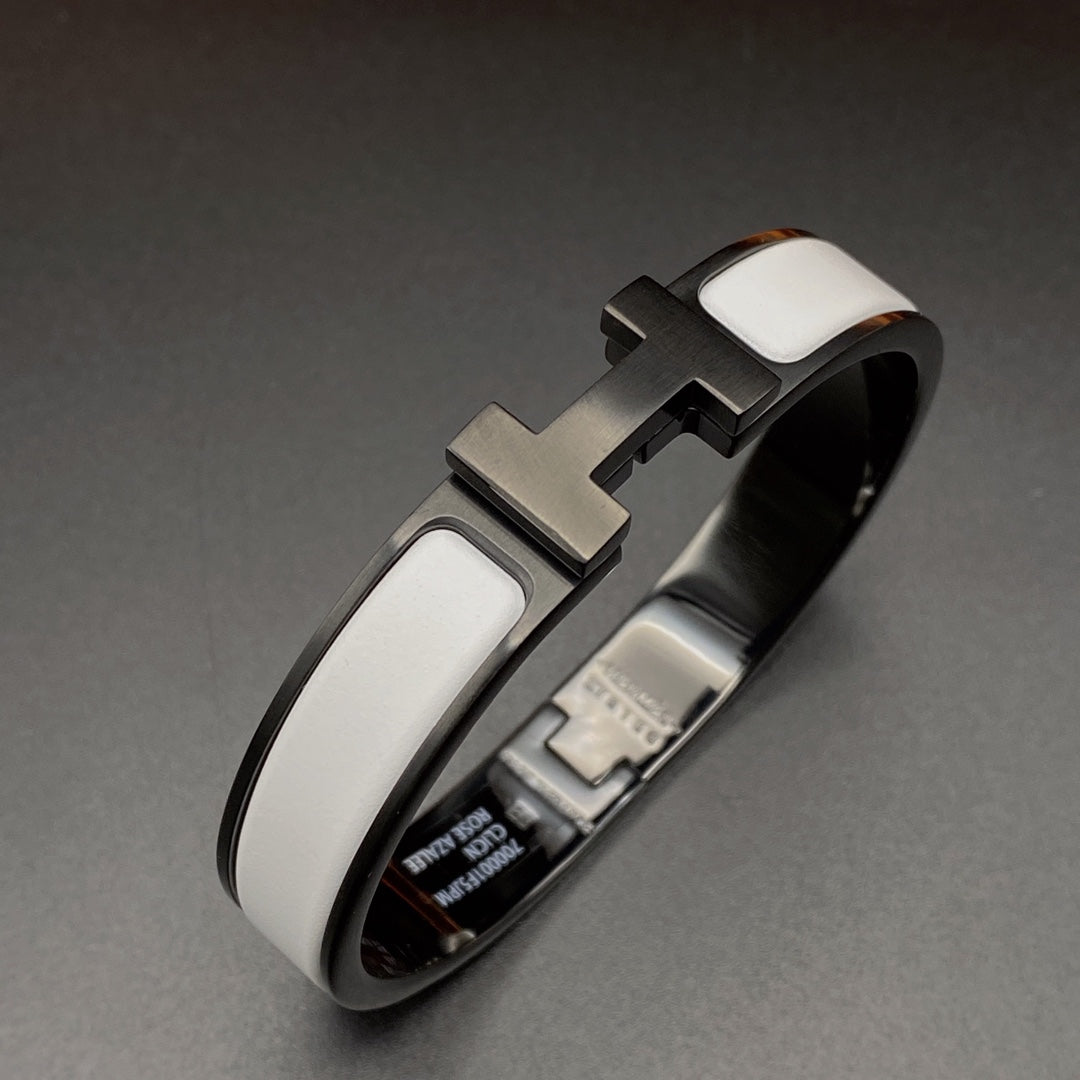 [Renovia Jewelry]H BRACELET 12MM BLACK WHITE CERAMIC