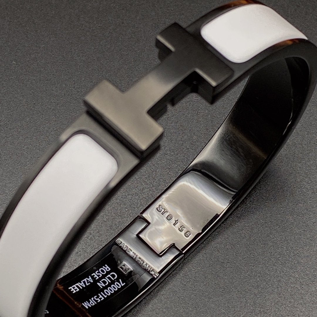 [Renovia Jewelry]H BRACELET 12MM BLACK WHITE CERAMIC