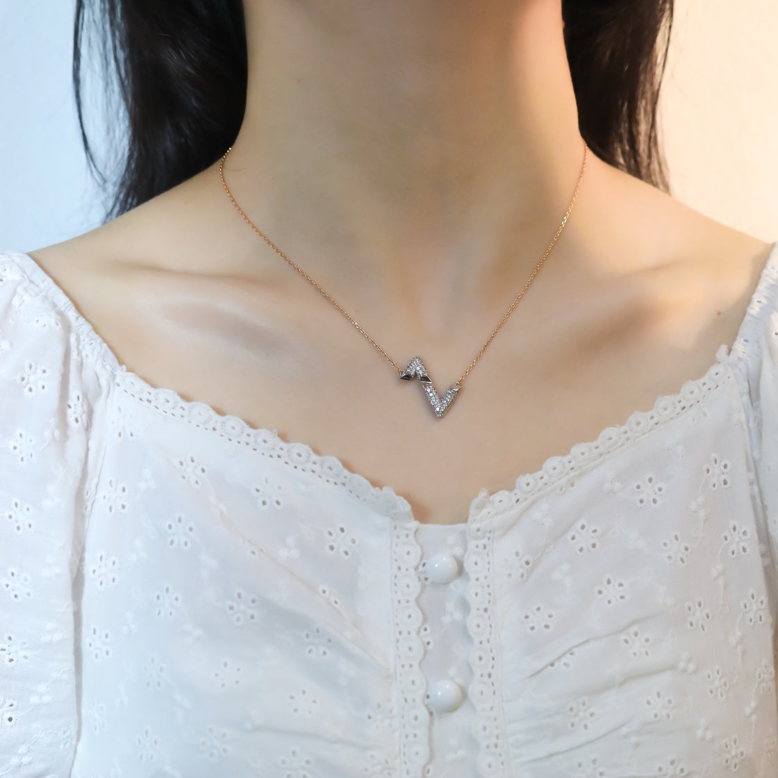 [Renovia Jewelry]VOLT SILVER DIAMOND PEDANT NECKLACE