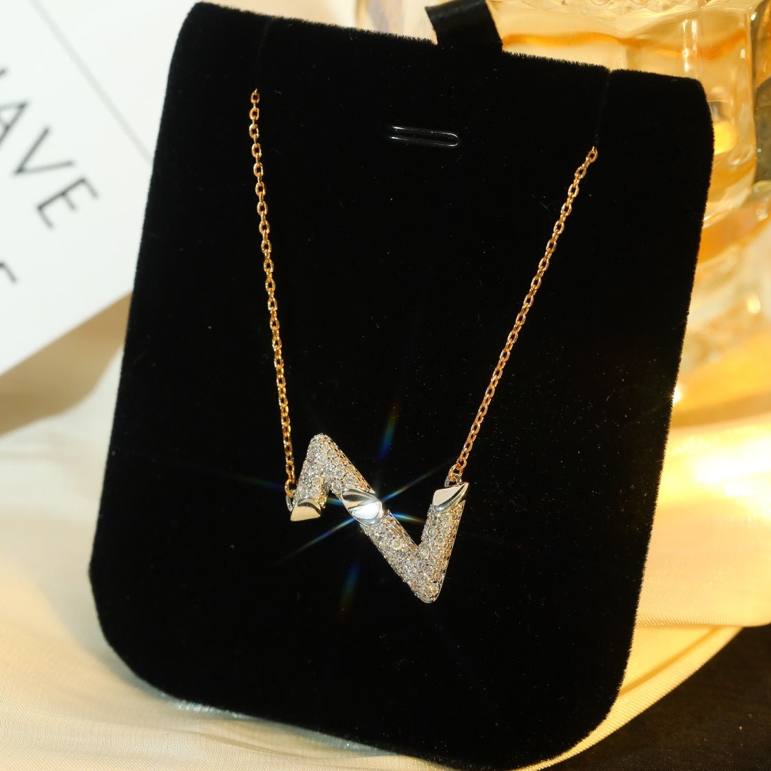 [Renovia Jewelry]VOLT SILVER DIAMOND PEDANT NECKLACE