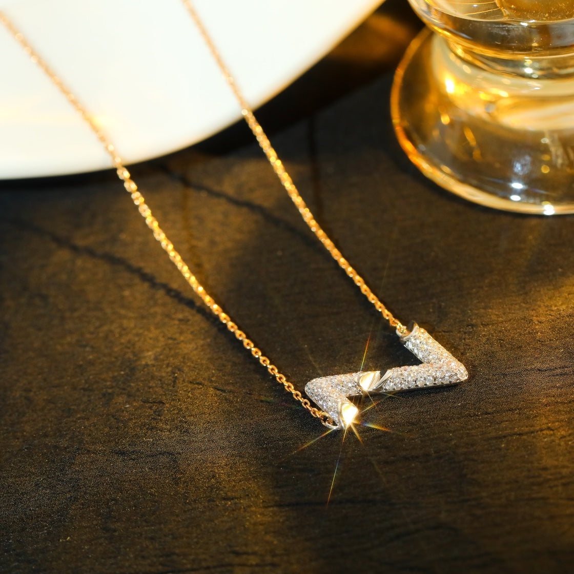 [Renovia Jewelry]VOLT SILVER DIAMOND PEDANT NECKLACE