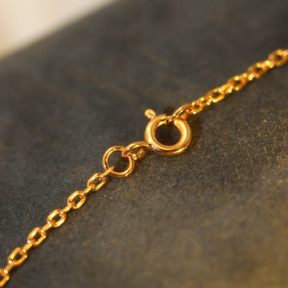 [Renovia Jewelry]SUN PEDANT PINK GOLD 1 DIAMOND NECKLACE