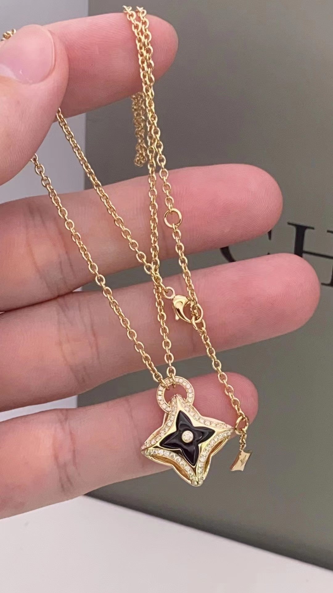 [Renovia Jewelry]STAR PEDANT PINK GOLD DIAMOND NECKLACE