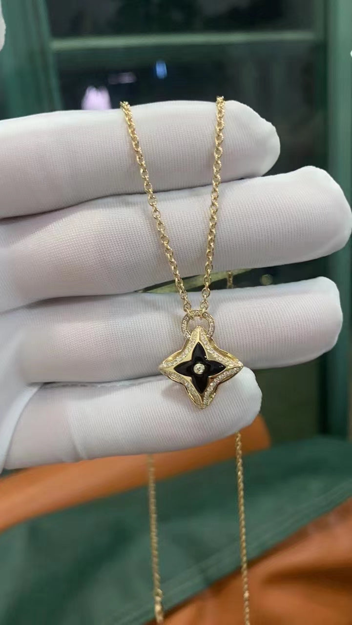 [Renovia Jewelry]STAR PEDANT PINK GOLD DIAMOND NECKLACE